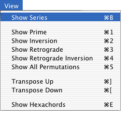 show series menu item